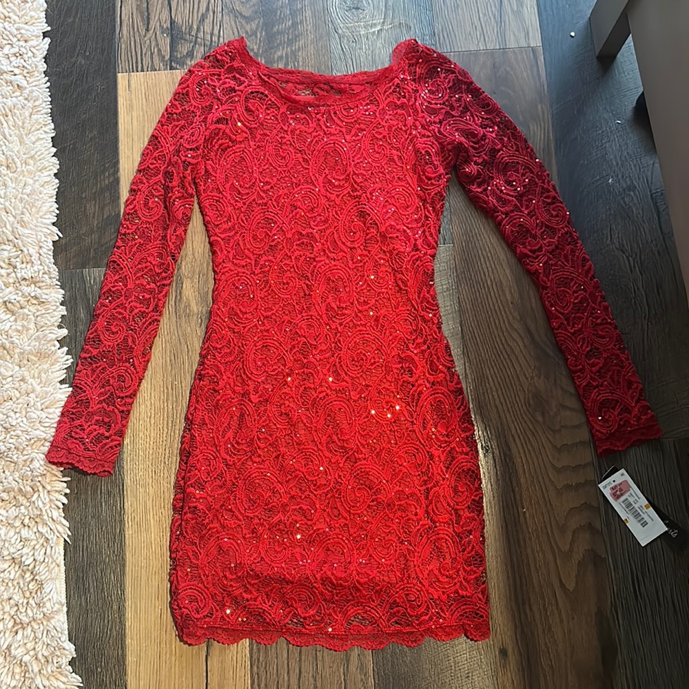 Red sparkly dress
